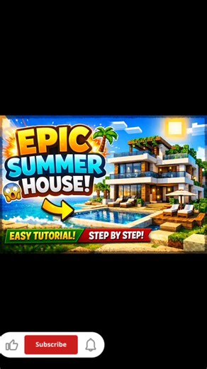 Minecraft EPIC Summer House Build 🔥(Easy & Aesthetic Tutorial #minecraft #like and subscribe#house