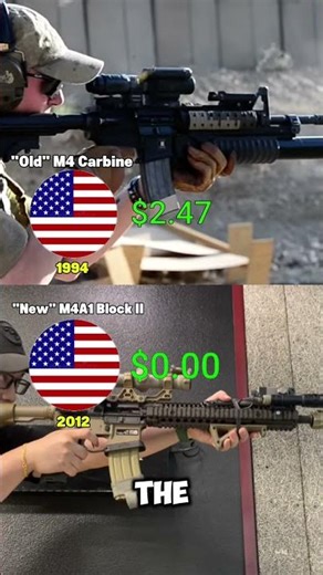 M4 (1994) 🇺🇸 vs 🇺🇸 M4A1 (2012): Whose Cartridge Is More Expensive? #military #shorts