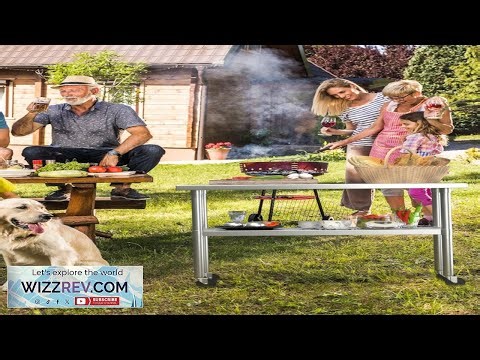 Garvee 60"L x 24"W x 34"H Stainless Steel Work Table with Wheel