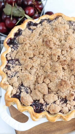 3.9K views · 175 reactions | CHERRY CRUMB PIE Homemade cherry pie filling with homemade or store-bought pie crust and crumb topping. RECIPE  https://afarmgirlskitchen.com/cherry-crumb-pie/ | A Farmgirl's Kitchen | Facebook