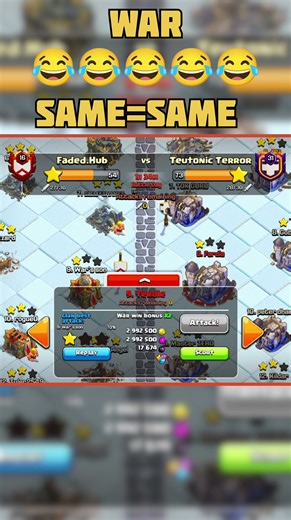 COC CWL War: Same Attack 10 Baar 😂 Epic Wins Ya Fail #shorts #coc #clashofclans