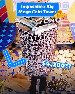 1.3M views · 34K reactions | Impossibly Big Mega Coin Tower!  | Joshua Bartley | Facebook