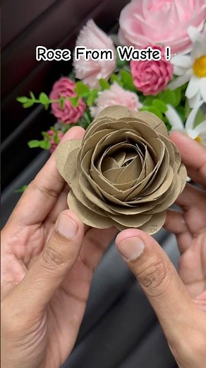 How to Make a Rose from a Toilet Paper Roll | Easy Recycled Paper Flower DIY #shorts #trending #diy