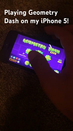 Playing Geometry Dash on my iPhone 5! #iphone