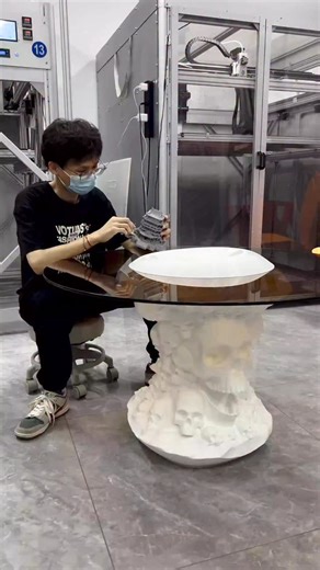 28K views · 4.6K reactions | Happy Halloween! Get that eerily perfect decor. Print a custom skull table topper with Dowell 3d printer. #halloween #3dprinting #foryou #dowell3d #large3dprinter #3d #dowell3dprinter #sculpture #skull #furniture #furnituredesign #3ddeign | Dowell 3d Printer | Facebook