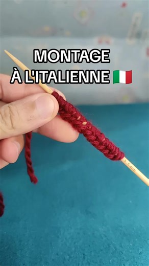 Le montage de maille est la première étape pour commencer un tricot. Voici le montage à l'italienne 🇮🇹. D'autres tutoriels sur mon compte pour apprendre facilement le tricot. #tricot #knit #crochet
