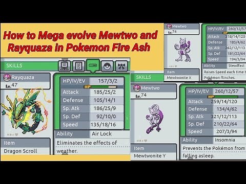 How to Mega evolve Mewtwo and Rayquaza in Pokemon Fire Ash