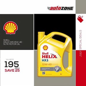 12K views · 29 reactions | Time for a service? Get your car Shell Helix HX5 15W-40 5 Ltr Motor Oil for only R195 each – saving you R25! Offer valid 20 July – 5 August 2018! Deal valid in South Africa only. View all our promotions here: https://bit.ly/2O77AqK | AutoZone South Africa | Facebook