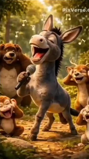 The Donkey’s Funny Voice 😄 #funnycartoon #baalu #donkey #hirni #monkey #jangal #3danimation #short