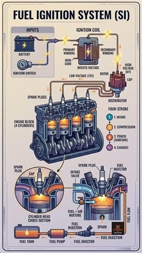 Explain Fuel Ignation System #automobile #mechanic #shorts #ai #fuelinjector