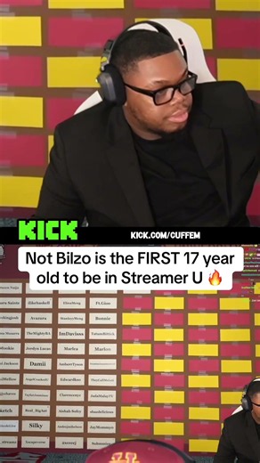 Not Bilzo is the FIRST 17 year old to be in Streamer U 🔥 #kaicenat #streameruniversity #fyp #viral