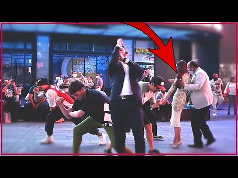 Surprise Flash Mob Proposal almost RUINED by Crazy Man! (Bruno Mars Marry You)