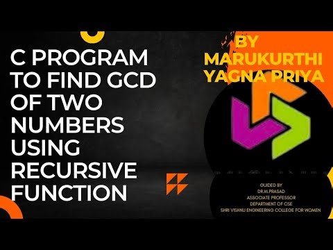 C PROGRAM TO FIND GCD OF TWO NUMBERS USING RECURSIVE FUNCTION