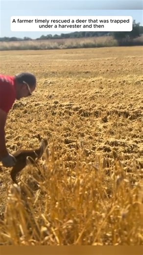 A farmer timely rescued a deer that was trapped under a harvester and then | Forest Life