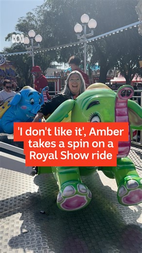 [Amber screams] 🎡😅 Lucky listener Sue was the winner of #ABCRadioPerth's Royal Show VIP experience, and as a part of her prize, she won some one-on-one time with Perth-onality Amber Cunningham. Sue asked Amber if they could ride a rollercoaster together, but due to recent heart surgery, the pair landed on the Flying Jumbo! | ABC Perth