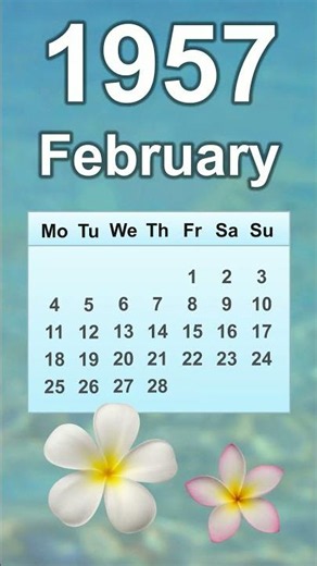 February 1957 Calendar