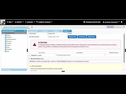 Self Fixer for Documentum Consistency Checker Warning CC-0005