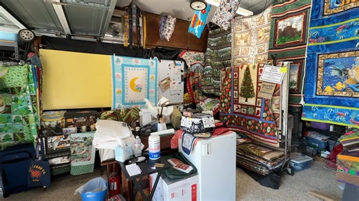 Finally got my store set up and I like it much better. No more sun with indoor drape behind potholders! Don’t know why they turn all videos to reels they can’t be shared | Stitched2Last | Facebook