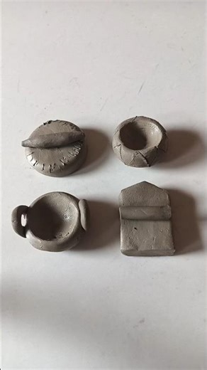 DIY Mini Clay Kitchen Set Mitti Se bartan kaise banaen #clay #kichen #art #shorts