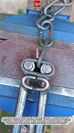 Bench vise with chain clamp attachment - Heavy-Duty holding tool for metalworking & Repairs