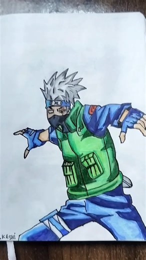 kakashi sensei drawing ♥️ biutifull #shorts #trending