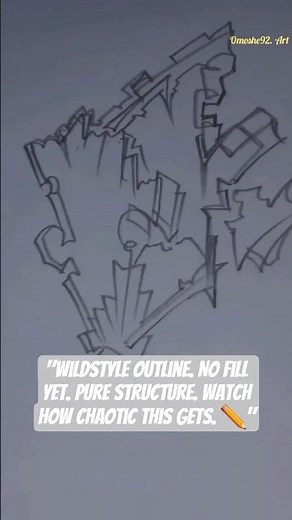 Drawing a Full Wildstyle Graffiti Outline With Thorn Extensions ✏️🔥 | Pencil Sketch
