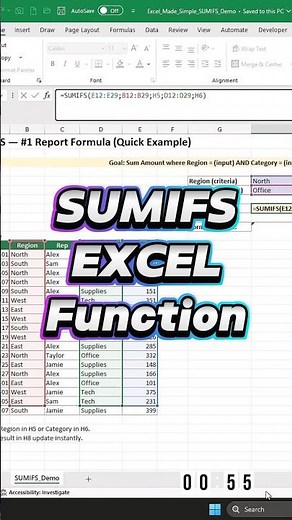 Stop Doing Reports the Hard Way — Use SUMIFS