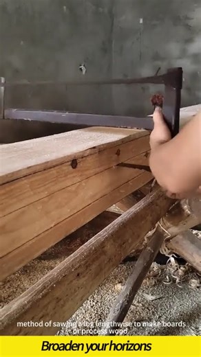 Two person saw #woodworking