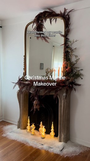 Christmas Mantle Makeover with Anthropologie Holiday Decor