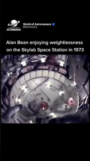 Alan bean enjoying weightlessness on the skylab space station in 1973 😱 | #space #skylab #history