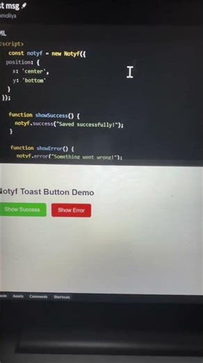 JavaScript Toast Message Tutorial | Show Clean Notifications in Your Website #javascript