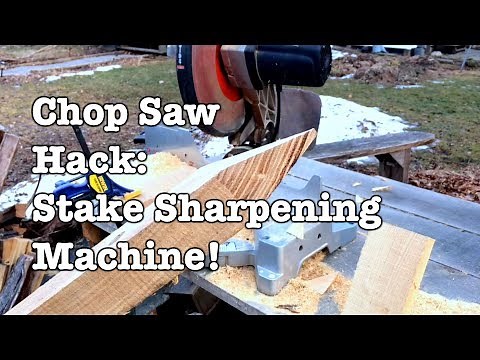 Sharpening Stakes - Quick and Pointy with this chop saw trick!
