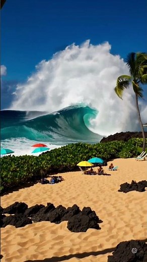 Terrifying Tsunami Wave Hits Maui Beachfront in Broad Daylight | Tourists Caught Off Guard