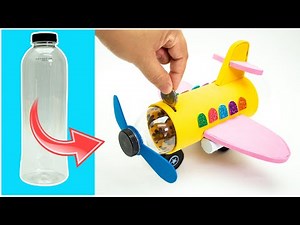 plastic bottle piggy bank | diy airplane piggy bank from plastic bottles | piggy bank ideas