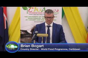 Natural hazards and the compounding impacts of high living costs continue to threaten food security and livelihoods in St. Vincent and the Grenadines (SVG) and the broader Caribbean region. The recent Caricom/World Food Programme (WFP) livelihood and food security survey, conducted in April 2024, estimates that 43 percent of the Caribbean population is food insecure. During the opening ceremony of the Caribbean Week of Agriculture being hosted in SVG, WFP Country Director Brian Bogart announced 