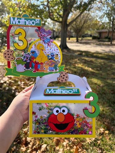 Sesame Street Cake Topper | Elmo Birthday Cake Topper | Custom Name & Age | Sesame Street Party Decor | Shaker Cake Topper - Etsy Israel