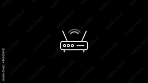 wifi router icon animation. 4K Video motion Animation.