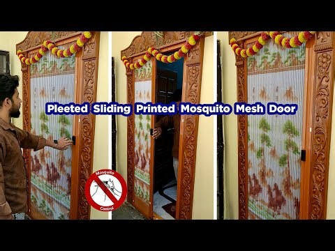 Collapsible Sliding Design Printed Mosquito Mesh Door || 📞7676696786 || #hyderabad #kgnservices