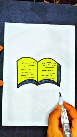 رسم كتاب مفتوح بأسهل طريقة سحرية! 📖✨ (للمبتدئين)/رسم سهل/تعليم الرسم #shorts