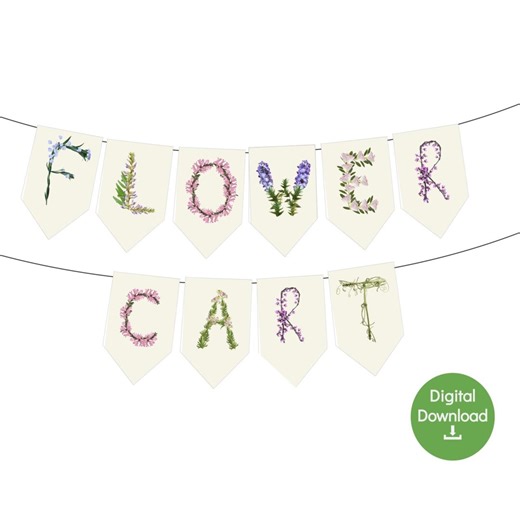 Printable Flower Cart Sign for Bridal Shower - Fresh Flowers, Love is in Bloom - Sign for Flower Bar - Etsy