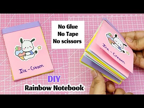 How to make notebook without glue 🌈🤩 | paper crafts easy no glue | mini notebook without glue