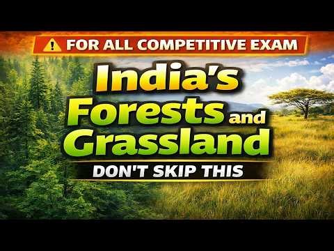 Indian Forests & Grasslands Explained Visually | Tropical, Deciduous, Thorny Montane | Grassland