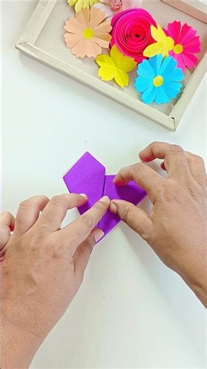 Is this the easiest 5-petal flower ever? 💜Easy Diy Paper flower