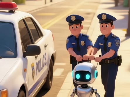 机器人怎么被警察叔叔抓走了！#动画#儿童动画#益智动漫#小朋友们都爱看的动画