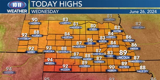 Not as hot and less humid Wednesday