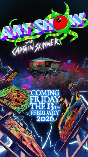 Etch on Instagram: "Underground artist @theartofskinner has been taken hostage in outer space. The alien overlords have forced him to make an art show. Here’s the trailer — officially approved by off-world authorities. 🎬 ART SHOW WITH CAPTAIN SKINNER 📺 Premieres on Substack and YouTube Feb 13 👉 Subscribe to our Substack for early access, behind-the-scenes transmissions, and exclusive weirdness: etchstudio.substack.com/SkinnerSpecial #etch #etchfilm #artshowwithcaptainskinner #captainskinner #