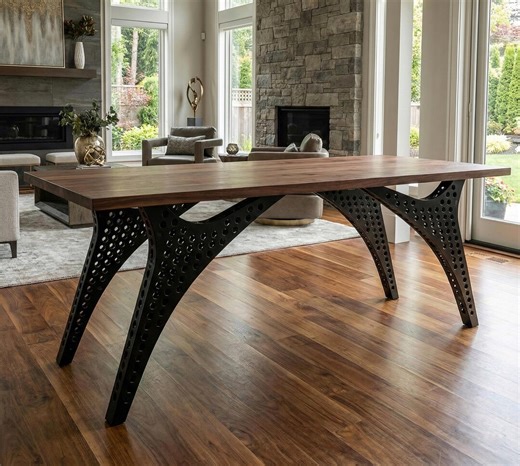 Modern Sculptural Steel Table Legs – Heavy Duty Architectural Metal Table Base for Dining, Coffee & Custom Tables, Metal Table Legs - Etsy