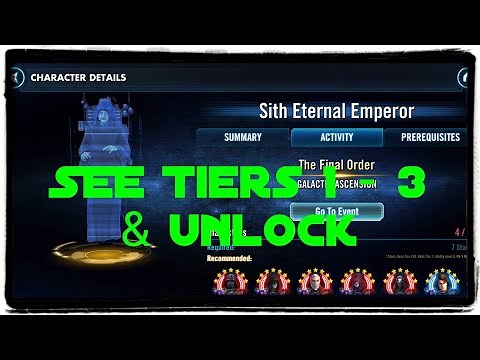 SEE Tiers 1-3 and Unlock || Star Wars Galaxy of Heroes SWGOH