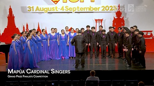 𝐍𝐨𝐜𝐡𝐞 🌊 Composed by Lorenzo Donati Grand Prix Round 2nd Thailand International Choral Festival | September 3, 2025 A hauntingly beautiful performance that evokes the quiet mystery and depth of the night through masterful choral artistry. 🌙✨ 🎥 Video Courtesy of Thailand International Choral Festival #MapuaCardinalSingers #Noche #LorenzoDonati #ThaiICF #GrandPrix #ChoralMusic #FilipinoChoir #ACappella #ChoralArtistry #ChoralExcellence | Mapúa Cardinal Singers