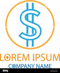 Currency symbol letter S logo design concept in orange and blue colors Stock Vector Image & Art - Alamy